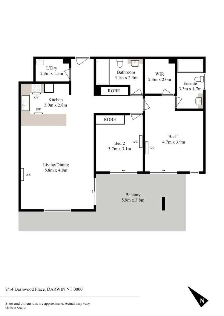 Floorplan of Homely apartment listing, 8/14 Dashwood Place, Darwin City NT 800