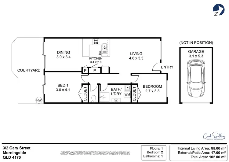Floorplan of Homely villa listing, 3/2 Gary Street, Morningside QLD 4170
