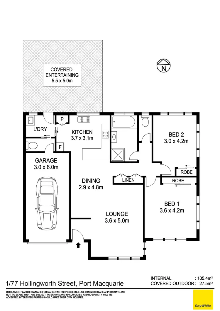 Floorplan of Homely villa listing, 1/77 Hollingworth Street, Port Macquarie NSW 2444
