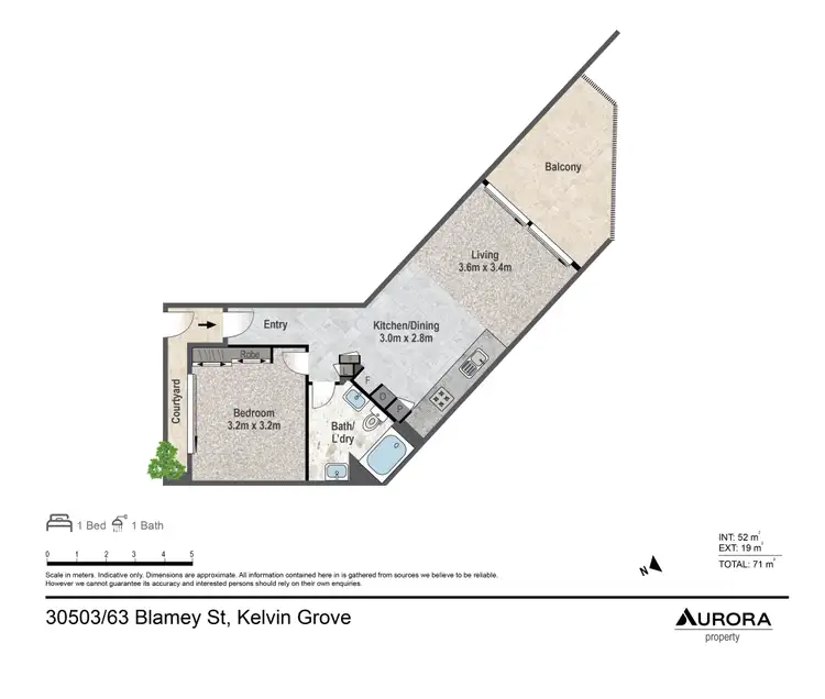 Floorplan of Homely apartment listing, 30503/67 Blamey Street, Kelvin Grove QLD 4059