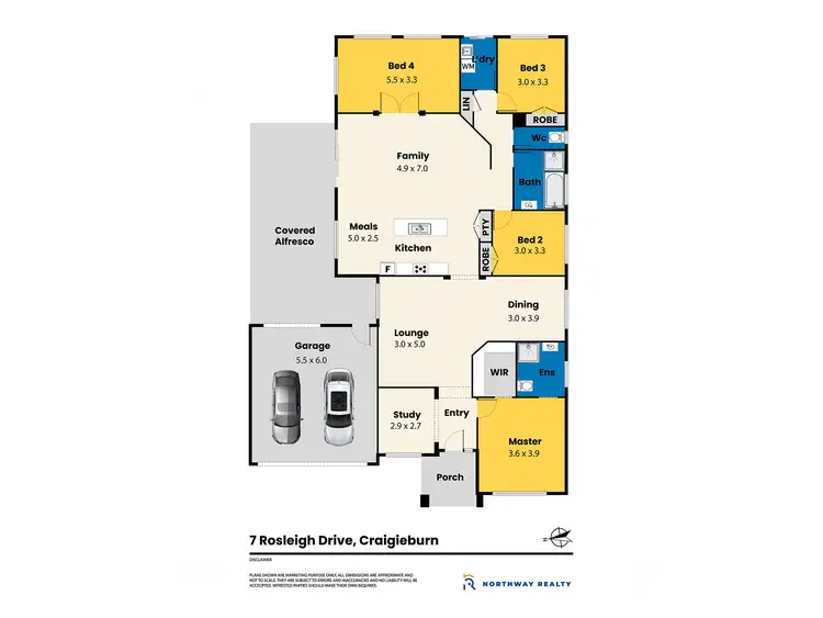 Floorplan of Homely house listing, 7 Rosleigh Drive, Craigieburn VIC 3064
