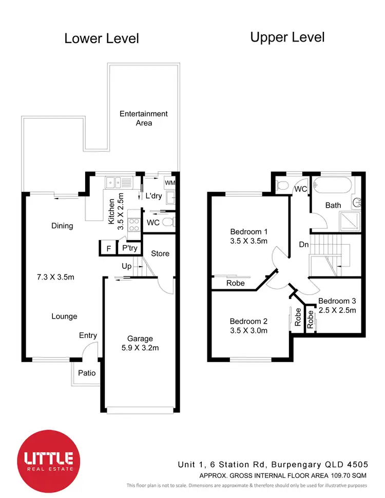 Floorplan of Homely townhouse listing, 1/6 Station Road, Burpengary QLD 4505