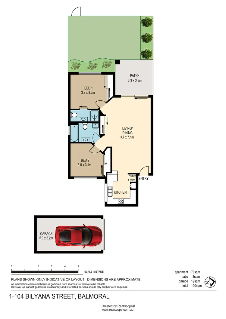 Floorplan of Homely unit listing, 1/104 Bilyana Street, Balmoral QLD 4171