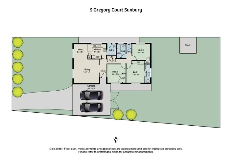 Floorplan of Homely house listing, 5 Gregory Court, Sunbury VIC 3429