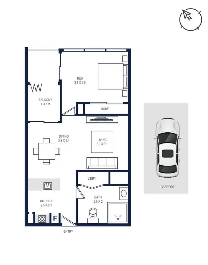 Floorplan of Homely apartment listing, 12409/22 Merivale Street, South Brisbane QLD 4101
