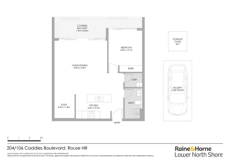 Floorplan of Homely apartment listing, 204/106 Caddies Boulevard, Rouse Hill NSW 2155