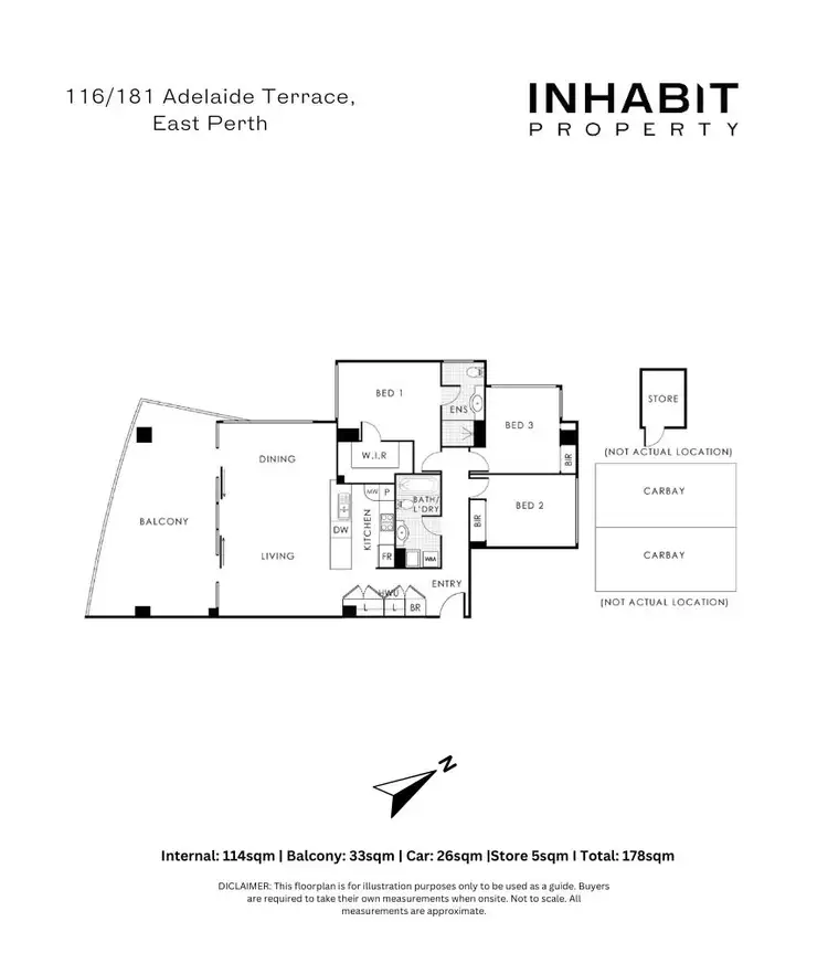 Floorplan of Homely apartment listing, 116/181 Adelaide Terrace, East Perth WA 6004