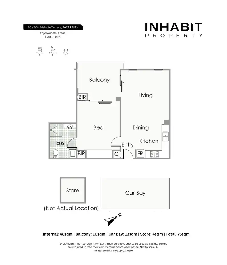 Floorplan of Homely apartment listing, 66/208 Adelaide Terrace, East Perth WA 6004