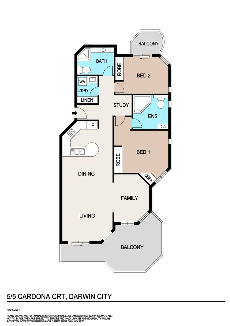 Floorplan of Homely apartment listing, 5/5 Cardona Court, Darwin City NT 800