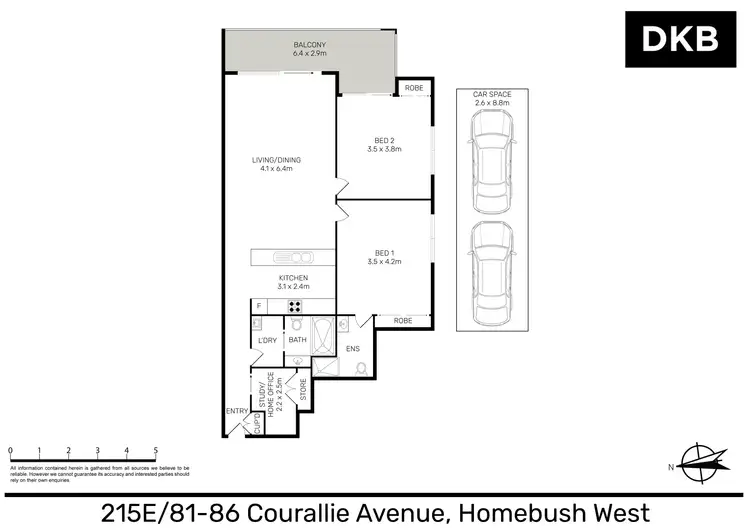 Floorplan of Homely apartment listing, 215E/81-86 Courallie Avenue, Homebush West NSW 2140