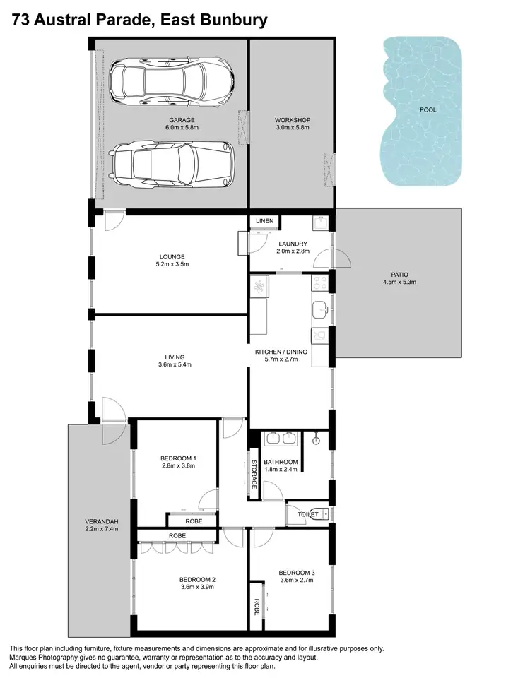 Floorplan of Homely house listing, 73 Austral Parade, East Bunbury WA 6230