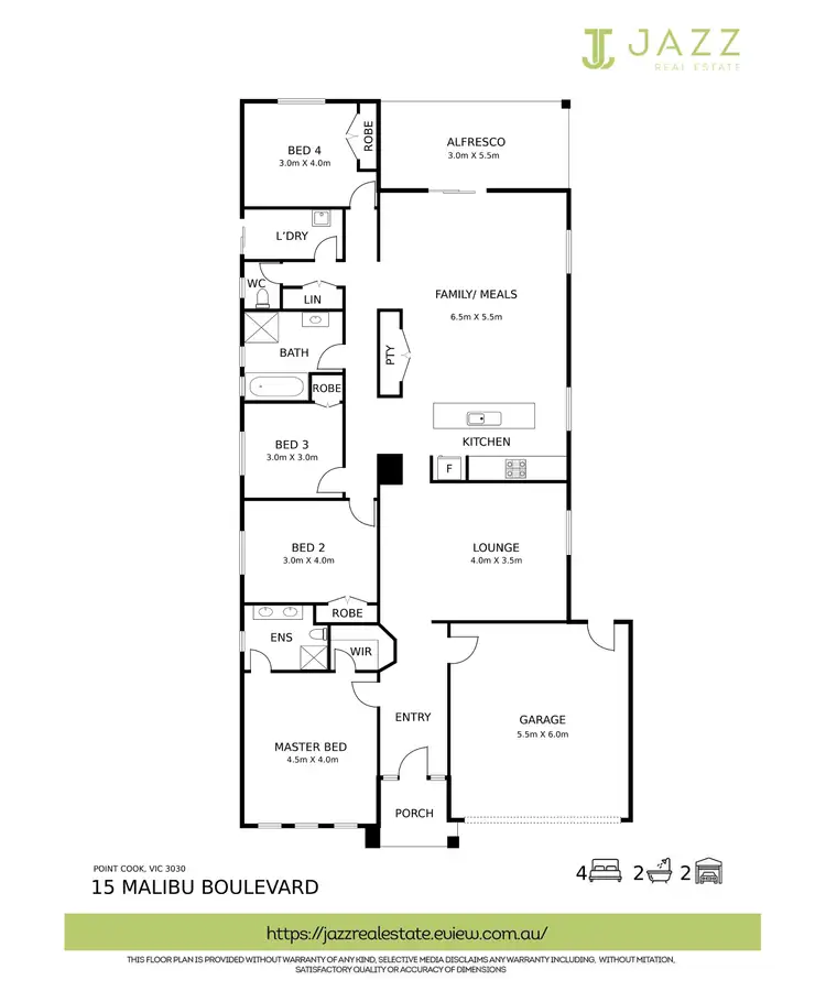 Floorplan of Homely house listing, 15 Malibu Boulevard, Point Cook VIC 3030