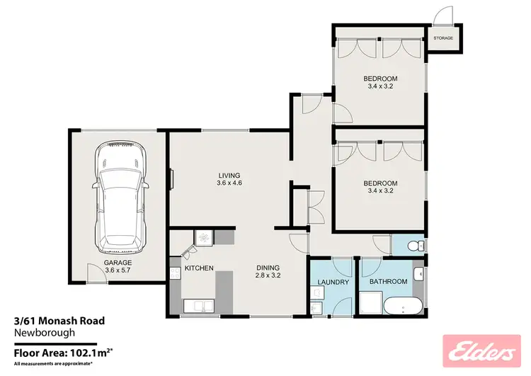 Floorplan of Homely unit listing, 3/61 Monash Road, Newborough VIC 3825