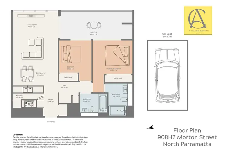 Floorplan of Homely apartment listing, 908/2H Morton Street, Parramatta NSW 2150