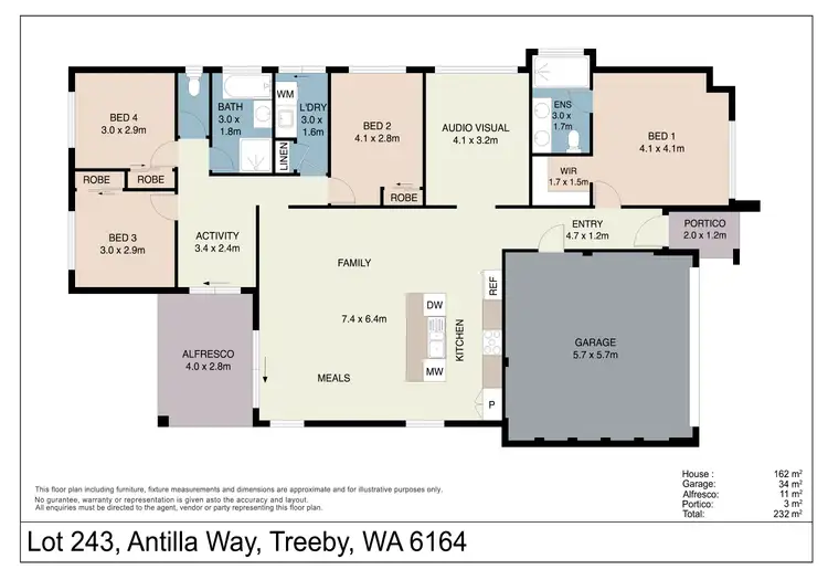 Floorplan of Homely house listing, 12 Antilla Way, Treeby WA 6164