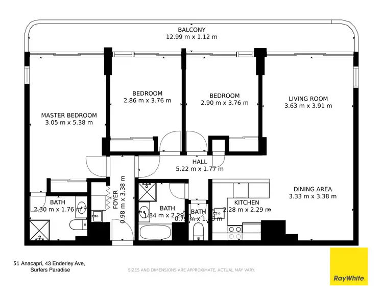 Floorplan of Homely apartment listing, 51/43 Enderley Avenue, Surfers Paradise QLD 4217