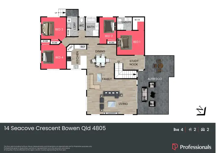 Floorplan of Homely house listing, 14 Seacove Crescent, Bowen QLD 4805