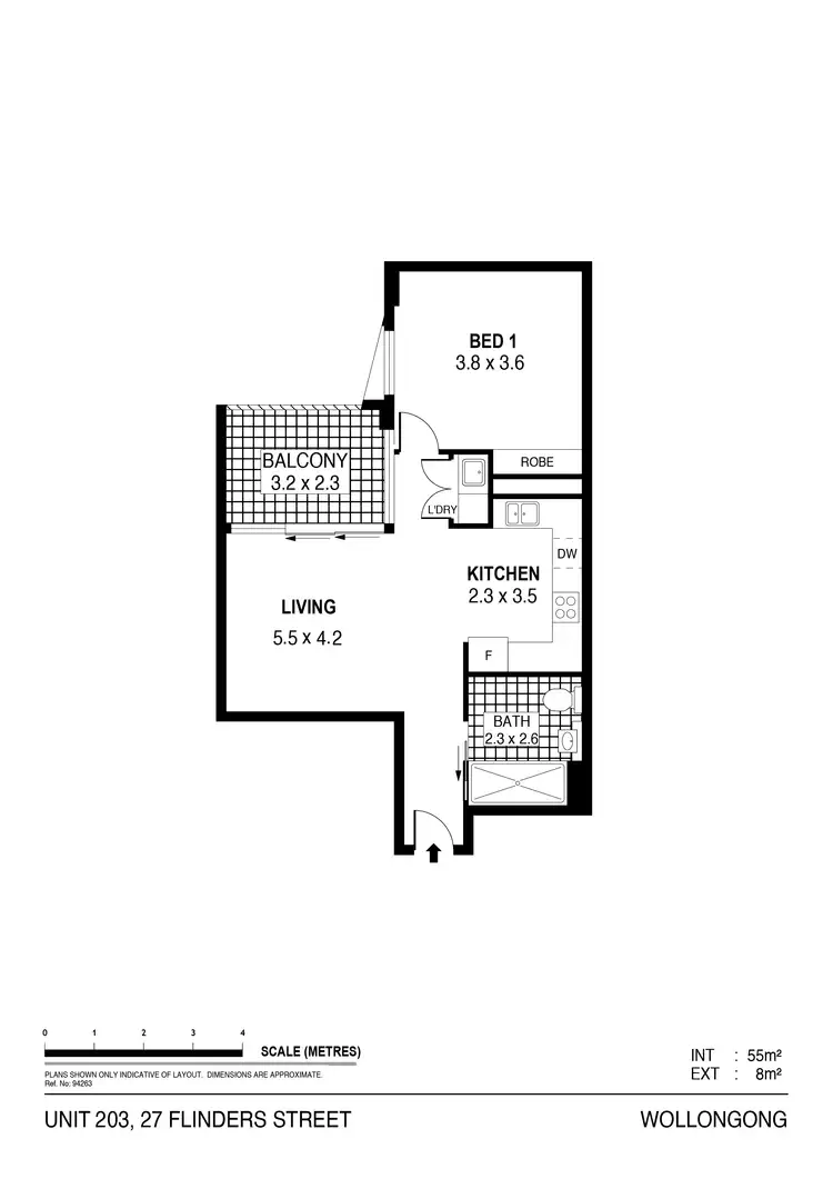 Floorplan of Homely apartment listing, 203/27 Flinders Street, Wollongong NSW 2500
