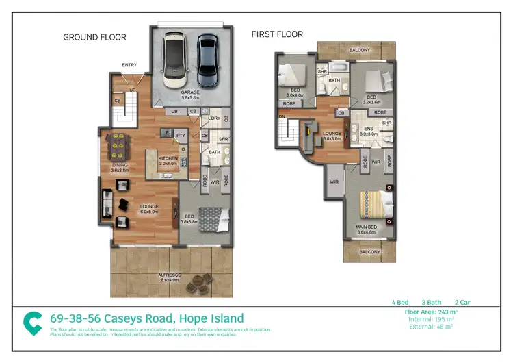 Floorplan of Homely townhouse listing, 69/38-56 Caseys Road, Hope Island QLD 4212