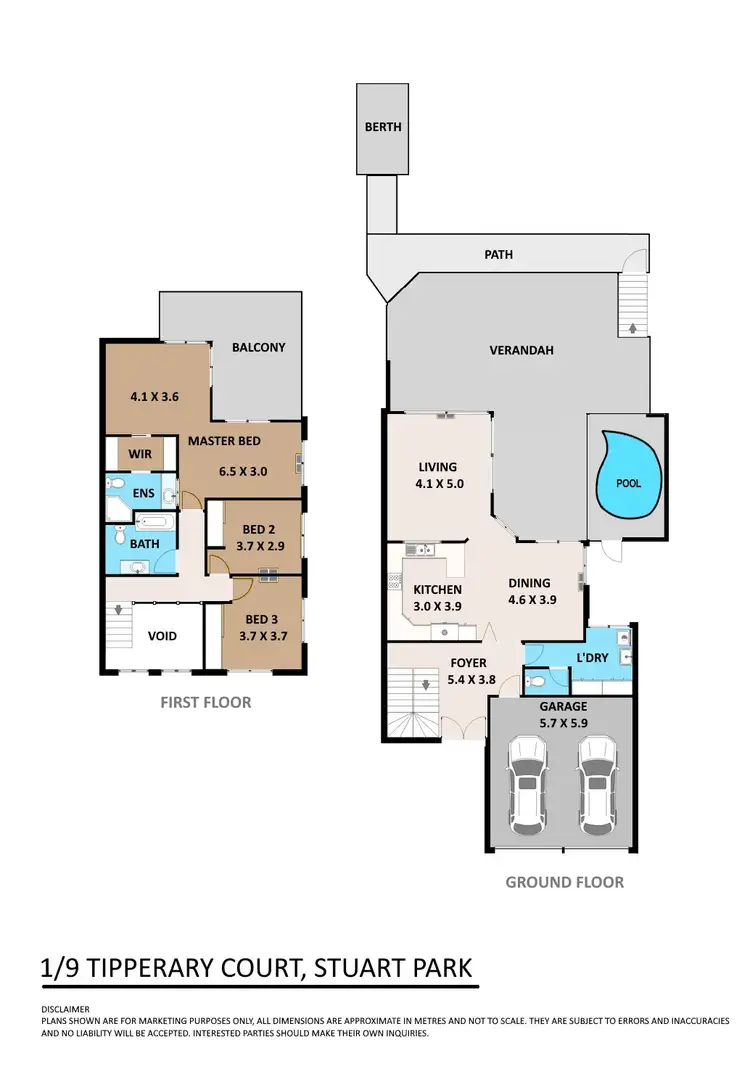 Floorplan of Homely townhouse listing, 1/9 Tipperary Court, Stuart Park NT 820