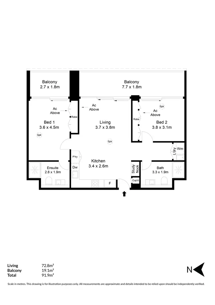 Floorplan of Homely apartment listing, 603/17 Penny Place, Adelaide SA 5000