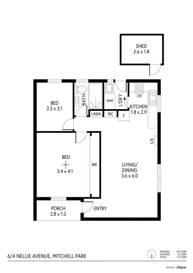 Floorplan of Homely unit listing, 6/4 Nellie Avenue, Mitchell Park SA 5043