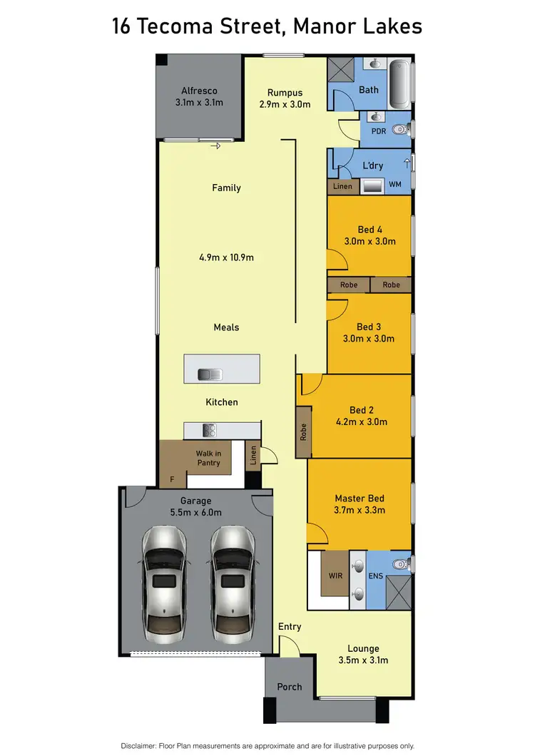 Floorplan of Homely house listing, 16 Tecoma Street, Manor Lakes VIC 3024