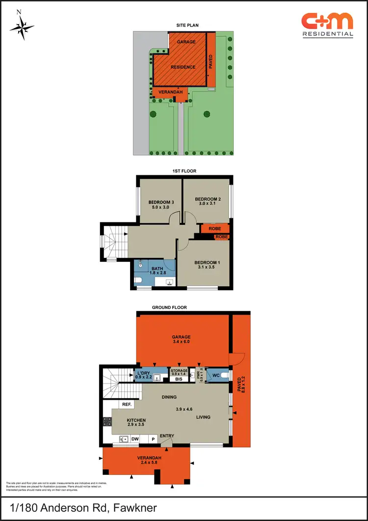 Floorplan of Homely townhouse listing, 1/180 Anderson Road, Fawkner VIC 3060