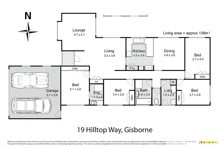 Floorplan of Homely house listing, 19 Hilltop Way, Gisborne VIC 3437