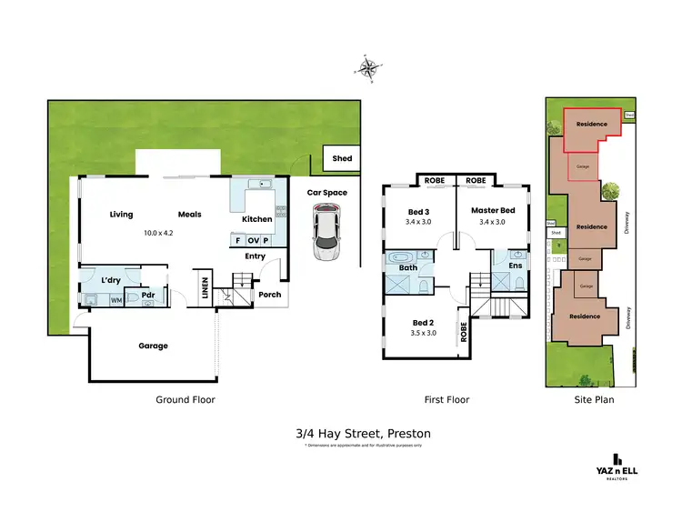 Floorplan of Homely townhouse listing, 3/4 Hay Street, Preston VIC 3072