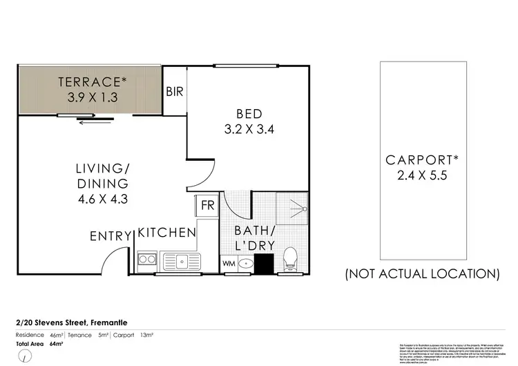 Floorplan of Homely apartment listing, 2/20 Stevens Street, Fremantle WA 6160