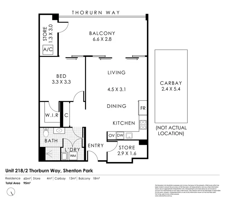 Floorplan of Homely apartment listing, 218/2 Thorburn Way, Shenton Park WA 6008