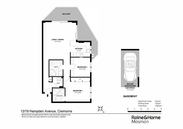 Floorplan of Homely apartment listing, 13/19 Hampden Avenue, Cremorne NSW 2090