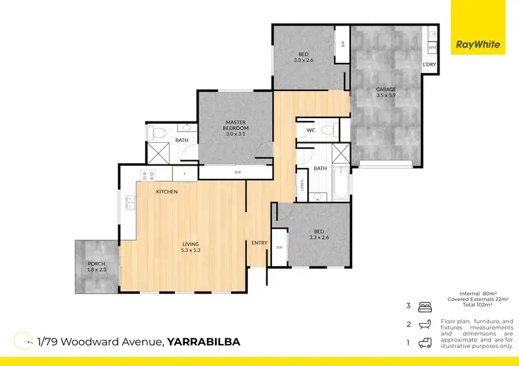 Floorplan of Homely unit listing, 1/79 Woodward Avenue, Yarrabilba QLD 4207