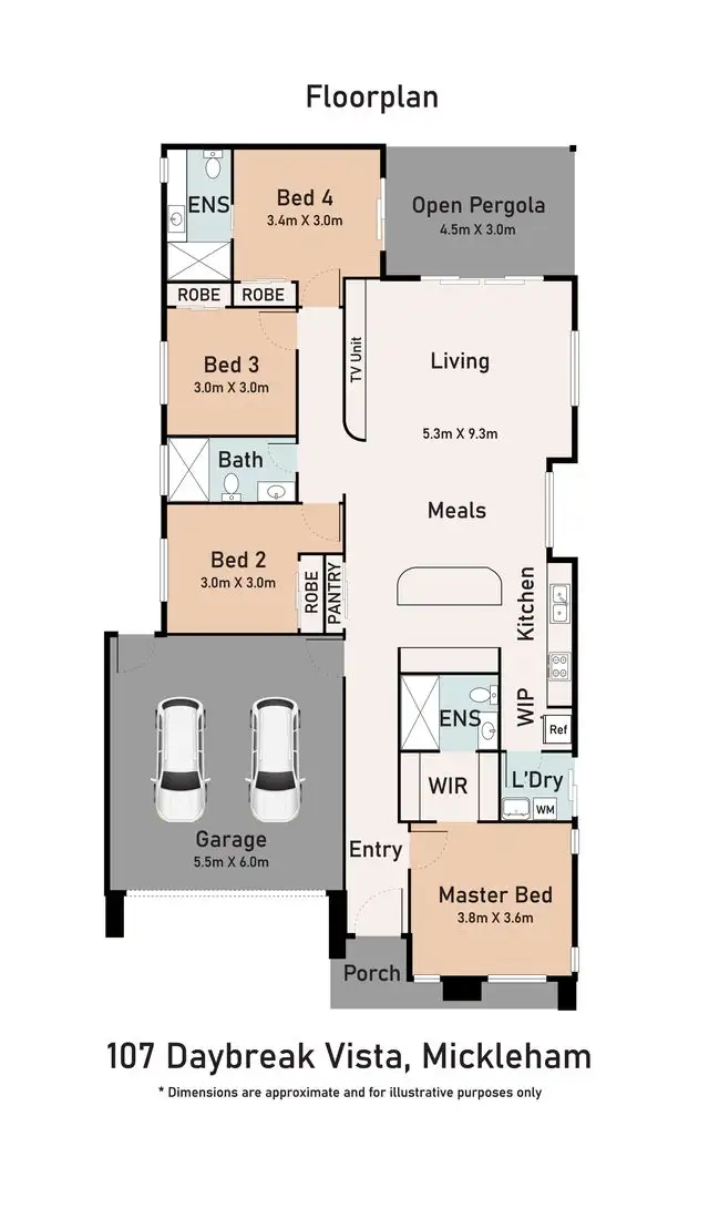 Floorplan of Homely house listing, 107 Daybreak Vista, Mickleham VIC 3064