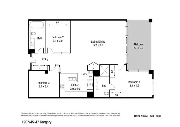 Floorplan of Homely house listing, 1207/45-47 Gregory Street, North Ward QLD 4810