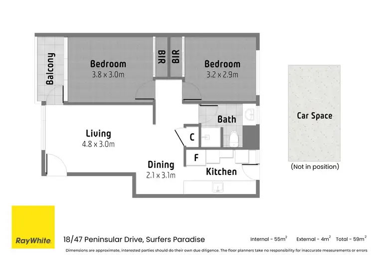 Floorplan of Homely apartment listing, 18/47 Peninsular Drive, Surfers Paradise QLD 4217