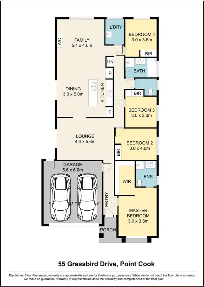 Floorplan of Homely house listing, 55 Grassbird Drive, Point Cook VIC 3030