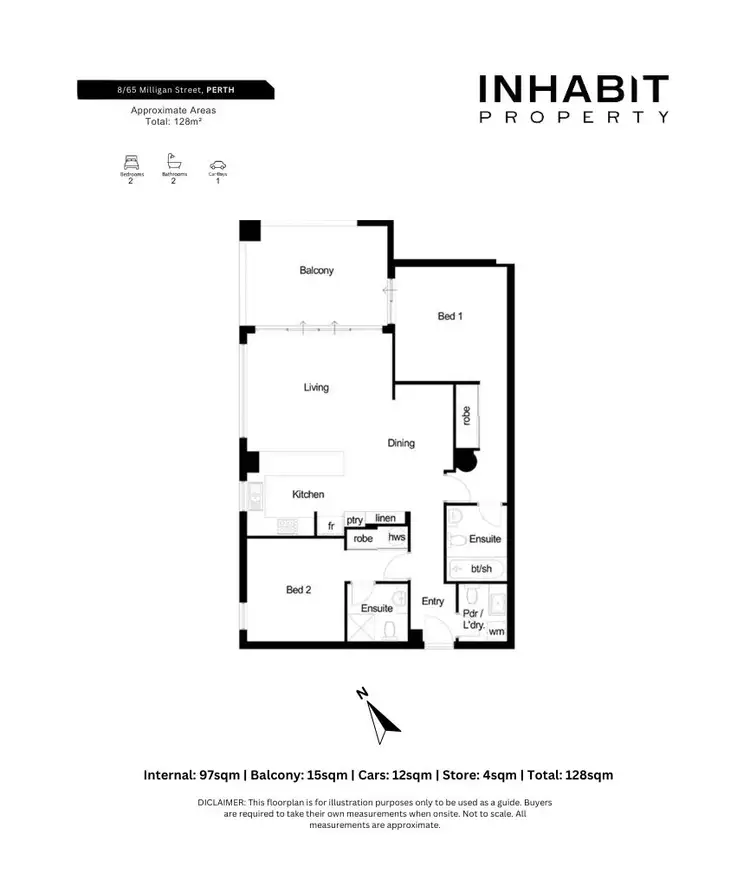 Floorplan of Homely unit listing, 8/65 Milligan Street, Perth WA 6000
