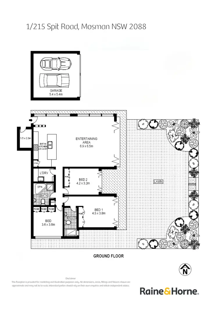 Floorplan of Homely unit listing, 1/215 Spit Road, Mosman NSW 2088