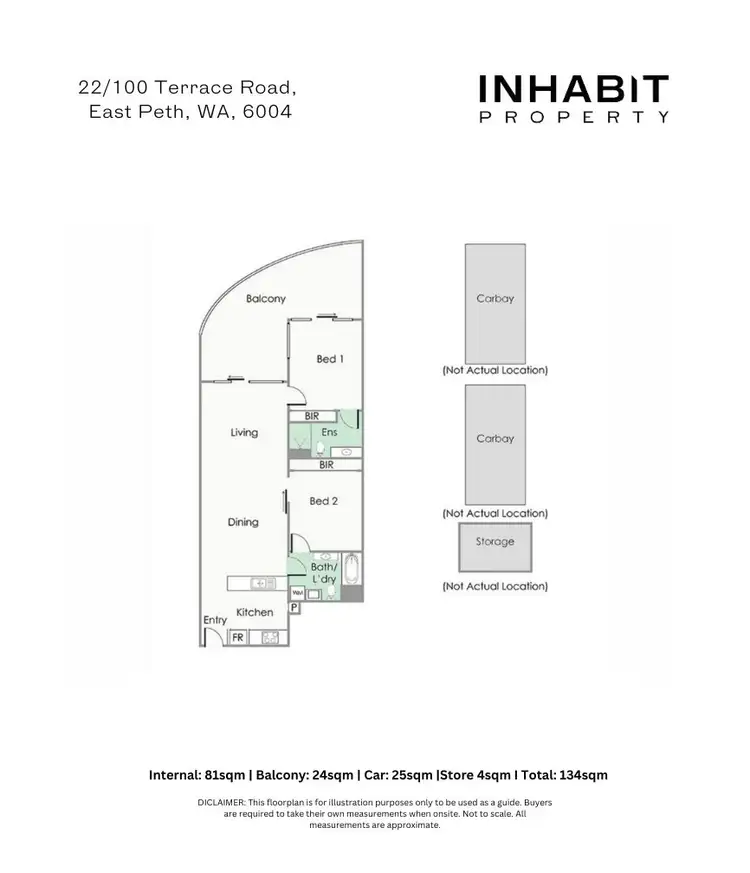 Floorplan of Homely unit listing, 22/100 Terrace Road, East Perth WA 6004