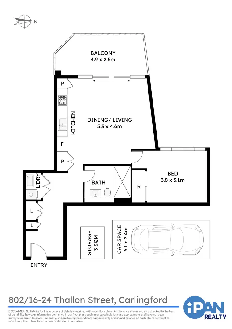 Floorplan of Homely apartment listing, 802/16-24 Thallon Street, Carlingford NSW 2118