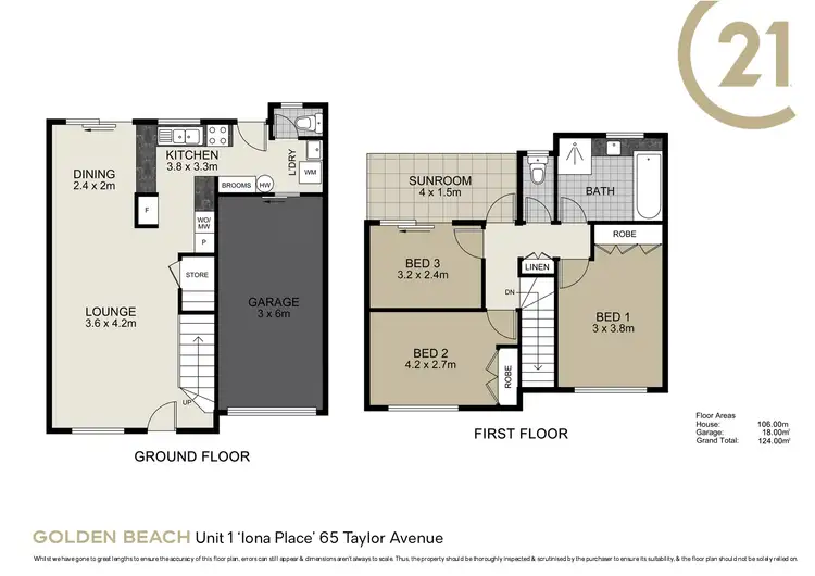 Floorplan of Homely unit listing, Unit 1 'Iona Place' 65 Taylor Avenue, Golden Beach QLD 4551