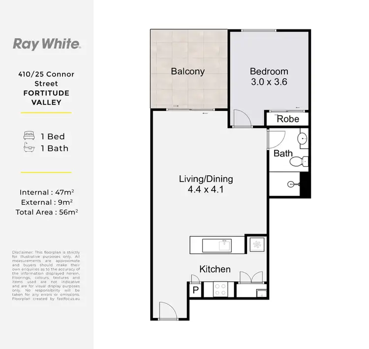Floorplan of Homely unit listing, 410/25 Connor Street, Fortitude Valley QLD 4006