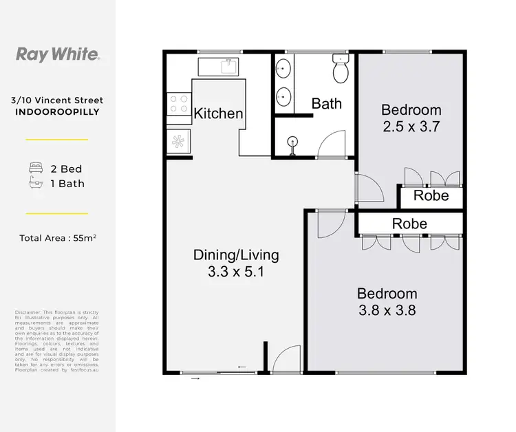 Floorplan of Homely unit listing, 3/10 Vincent Street, Indooroopilly QLD 4068