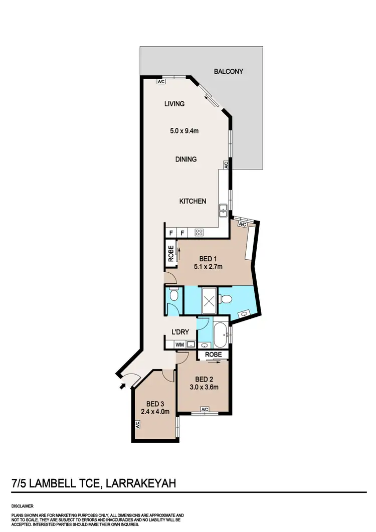 Floorplan of Homely apartment listing, 7/5 Lambell Terrace, Larrakeyah NT 820