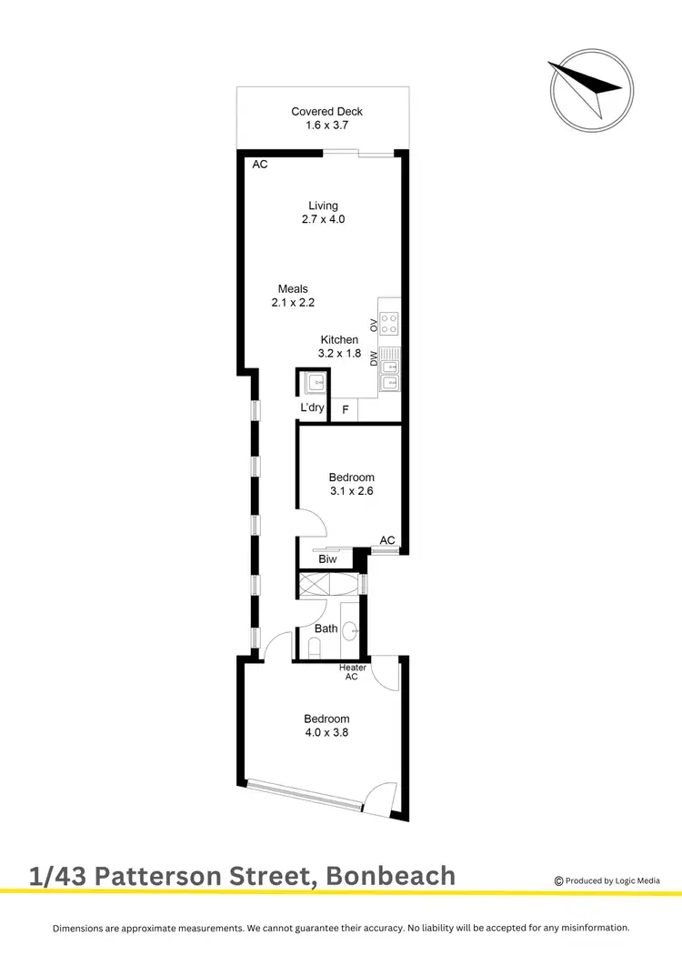 Floorplan of Homely apartment listing, 1/43 Patterson Street, Bonbeach VIC 3196