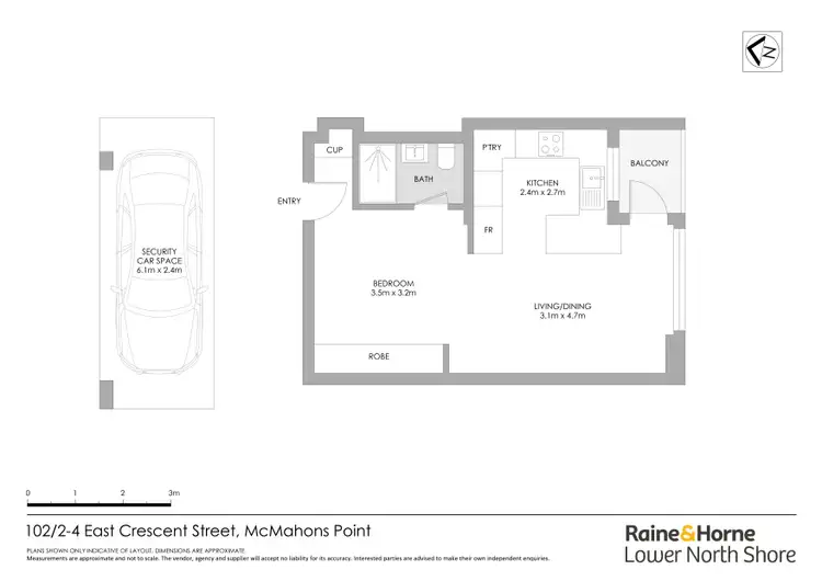 Floorplan of Homely studio listing, 102/2-4 East Crescent Street, Mcmahons Point NSW 2060