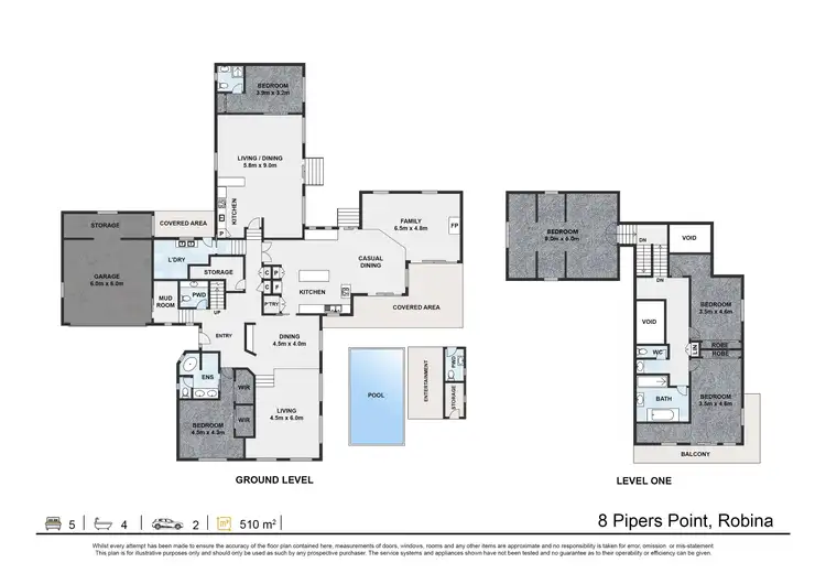 Floorplan of Homely house listing, 8 Pipers Point, Robina QLD 4226