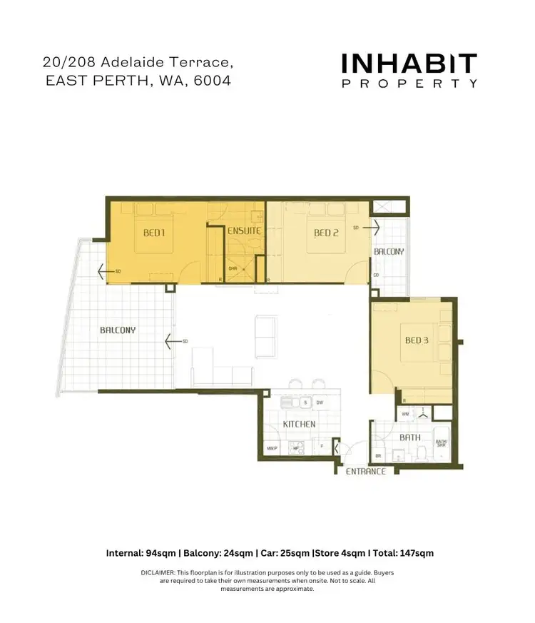Floorplan of Homely unit listing, 20/208 Adelaide Terrace, East Perth WA 6004